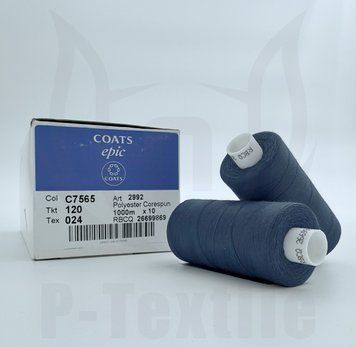 Нитки Coats Epic 120T24 10шт по 1000М Синій C7565 2992120-C7565 фото