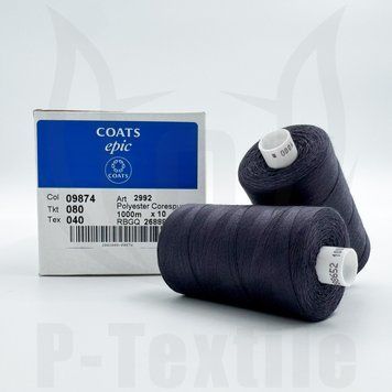 Нитки EcoVerde Epic 80T40 10x1000M Сірий 09874 EV91080-09874 фото