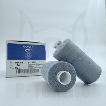 Нитки Coats Epic 120T24 10шт по 1000М Сіро-блакитний 09649 2992120-09649 фото