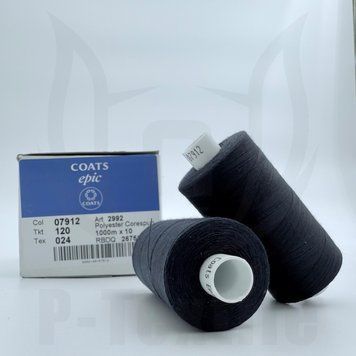 Нитки Coats Epic 120T24 10шт по 1000М Темно-синій 07912 2992120-07912 фото