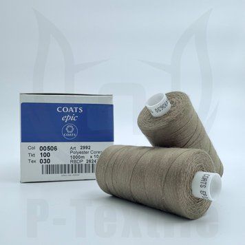 Нитки Coats Epic 100T30 10шт по 1000М Мокко 00506 2992100-00506 фото