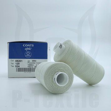 Нитки Coats Epic 120T24 10шт по 1000М Молочний 08201 2992120-08201 фото