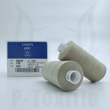 Нитки Coats Epic 120T24 10шт по 1000М Бежевий 08247 2992120-08247 фото