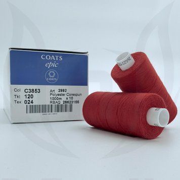 Нитки Coats Epic 120T24 10шт по 1000М Червоний C3853 2992120-C3853 фото