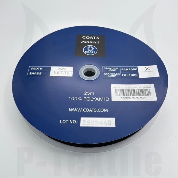 Застібка текстильна Standard Hook 25M Flange 25MM 09700 Чорний FAH1000-09700-0025 фото