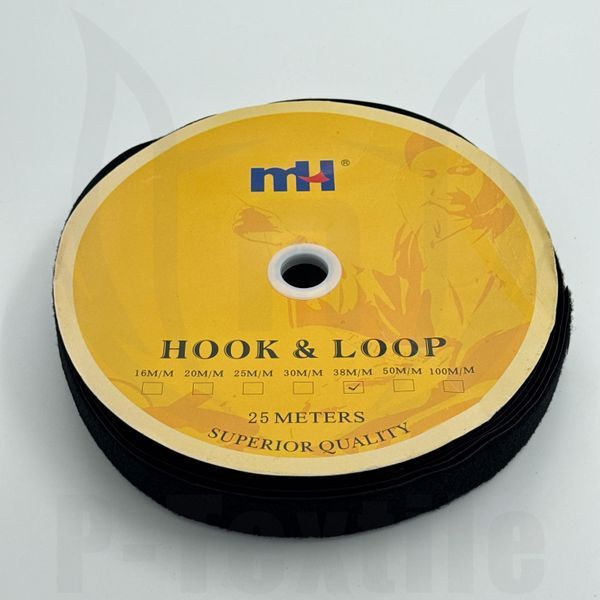 Застібка текстильна MH, Grade A Loop 25M size 38MM 09700 Чорний 6130-0022-09700 фото