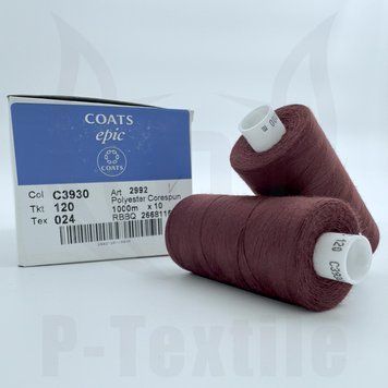 Нитки Coats Epic 120T24 10шт по 1000М Коричневий C3930 2992120-C3930 фото
