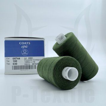 Нитки Coats Epic 100T30 10шт по 1000М Олива 05744 2992100-05744 фото