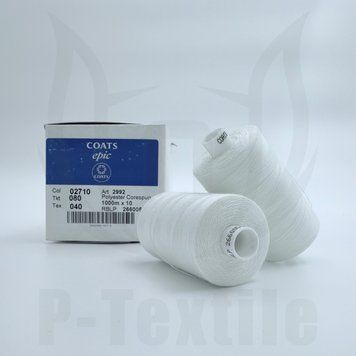 Нитки Coats Epic 80T40 10шт по 1000М Молочний 02710 2992080-02710 фото