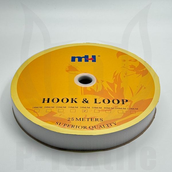 Застібка текстильна MH, Grade A Hook 25M size 38MM Білий, бобіна 25м 6130-0036-White фото