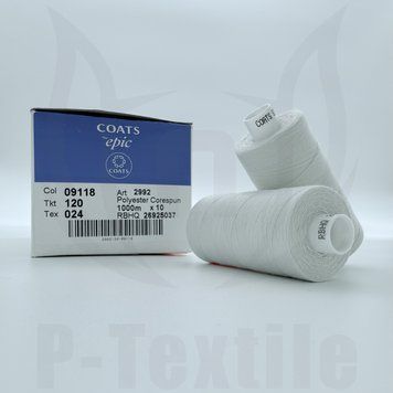 Нитки Coats Epic 120T24 10шт по 1000М Сірий 09118 2992120-09118 фото