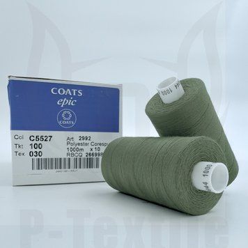 Нитки Coats Epic 100T30 10шт по 1000М Олива C5527 2992100-C5527 фото