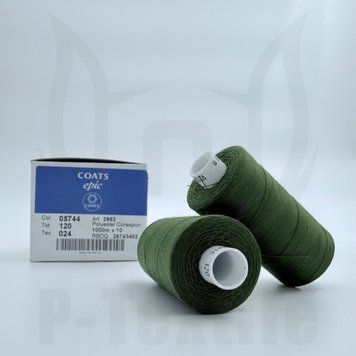 Нитки Coats Epic 120T24 10шт по 1000М Олива 05744 2992120-05744 фото